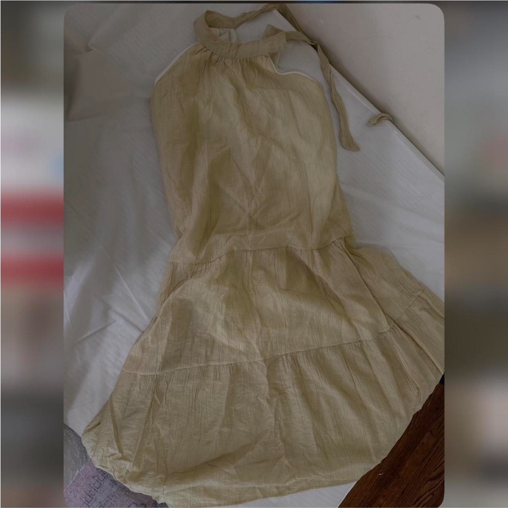 Beige Halter Neck Dress